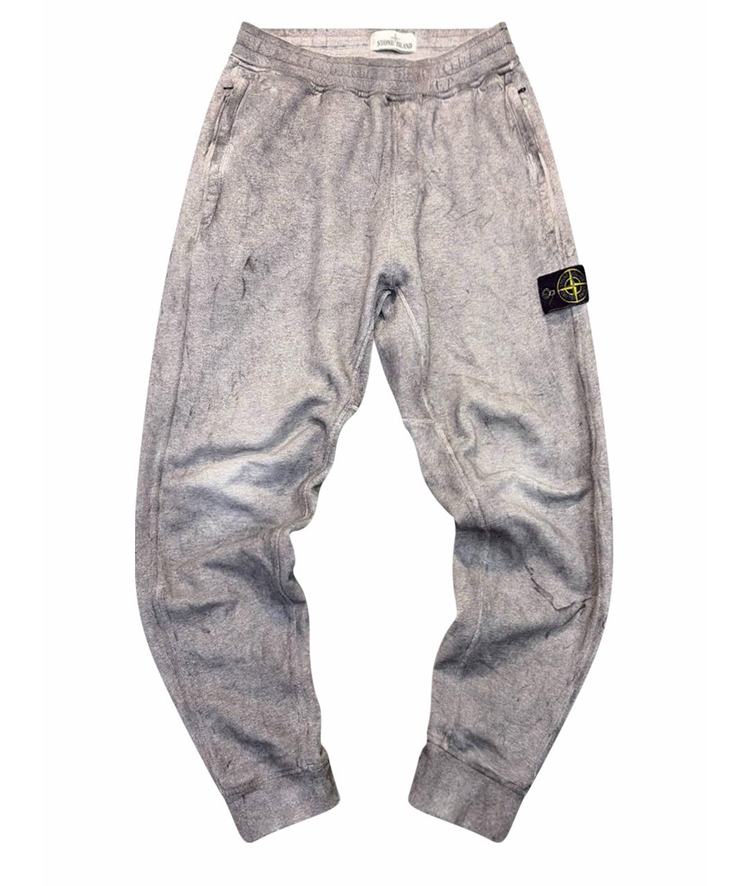 STONE ISLAND Антрацитовые хлопковые повседневные брюки, фото 1