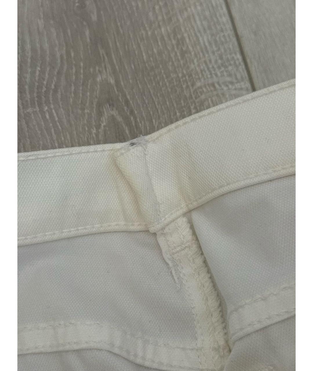 ROBERTO CAVALLI Белые хлопковые прямые джинсы, фото 5