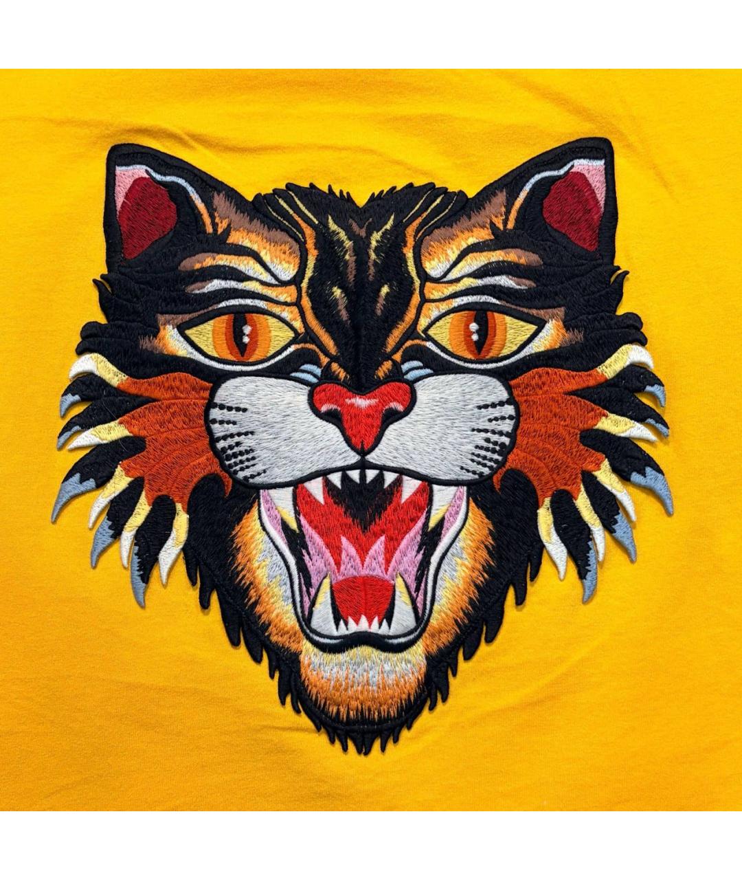 GUCCI Желтая хлопковая футболка, фото 3