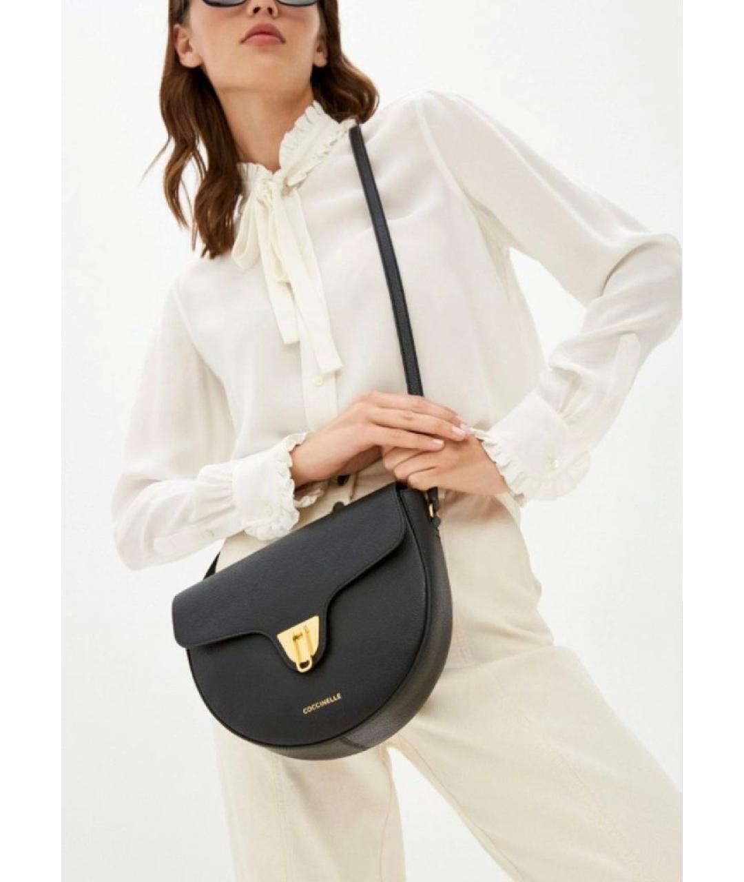 COCCINELLE Черная кожаная сумка через плечо, фото 2
