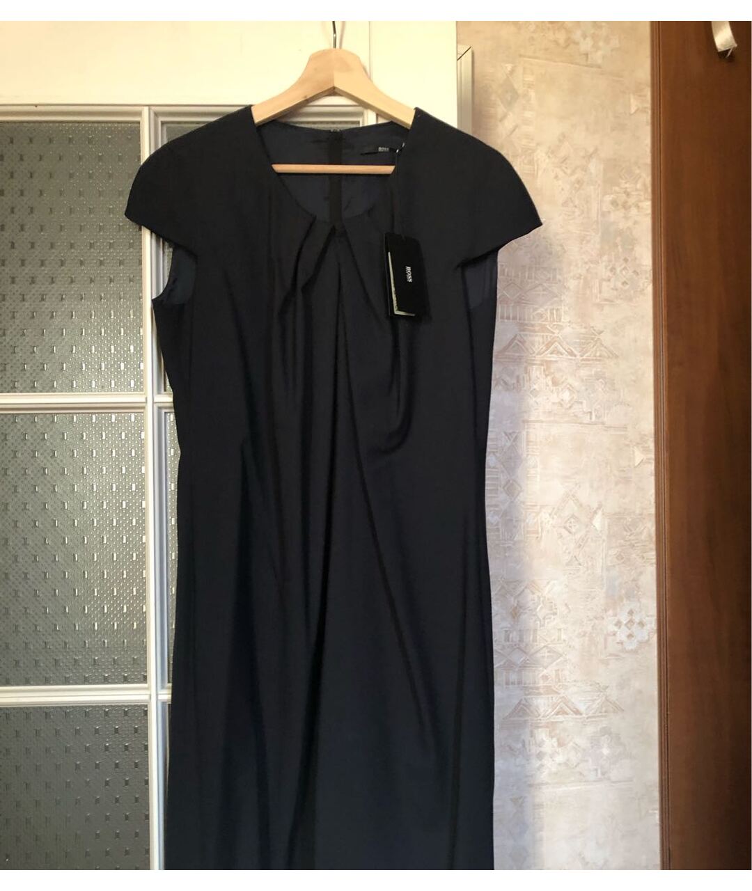 HUGO BOSS Черное шерстяное повседневное платье, фото 3