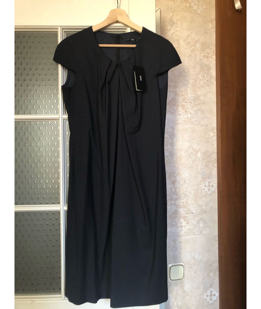 HUGO BOSS Черное шерстяное повседневное платье, фото 2