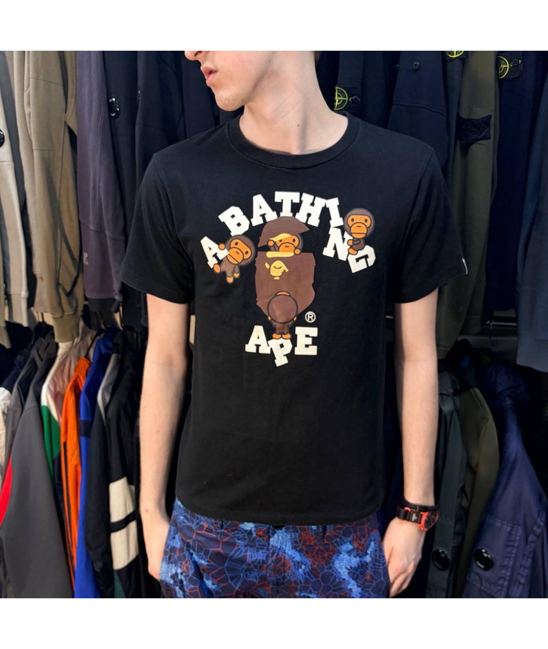 BAPE Черная хлопковая футболка, фото 5