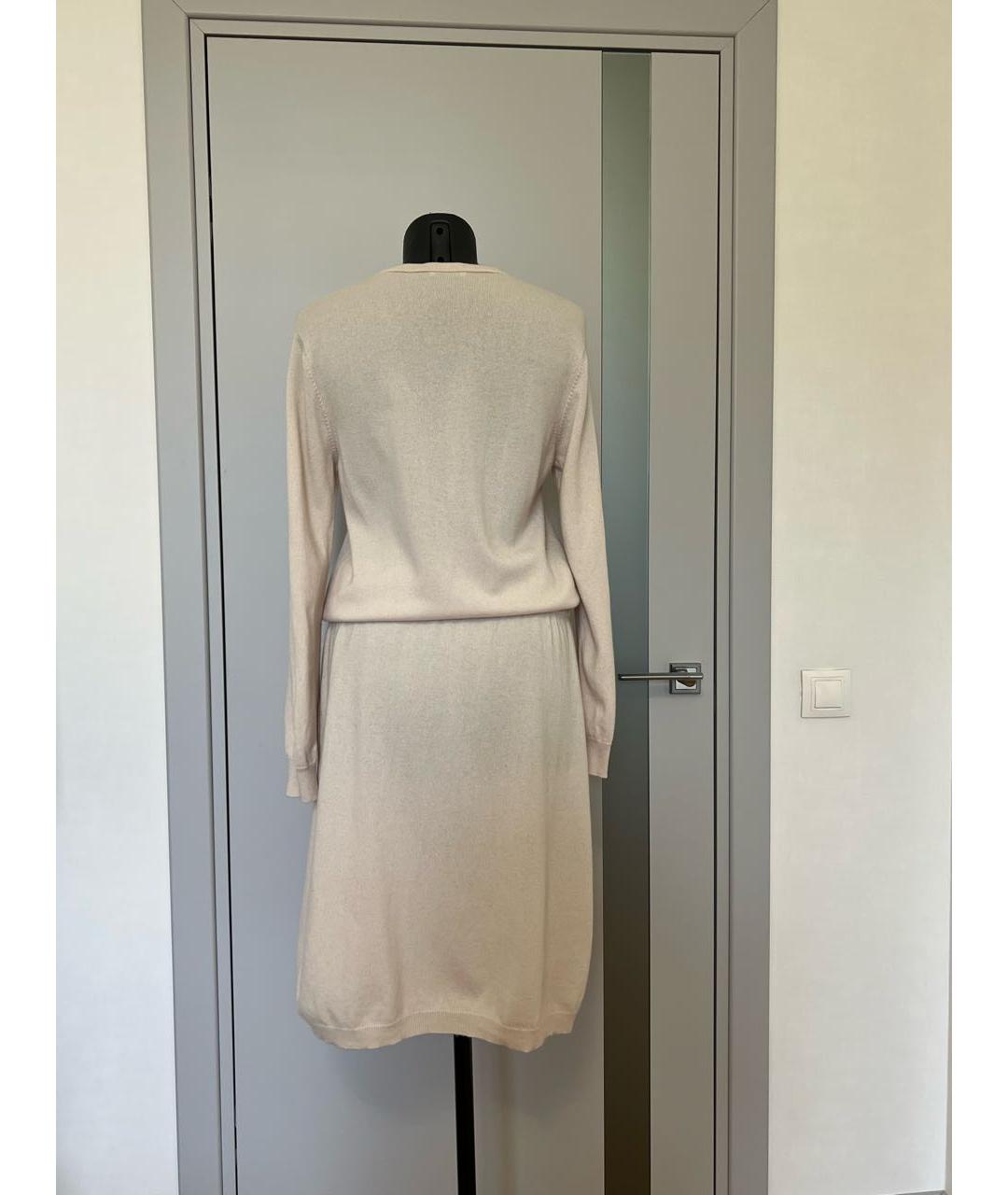 BRUNELLO CUCINELLI Бежевое кашемировое повседневное платье, фото 3