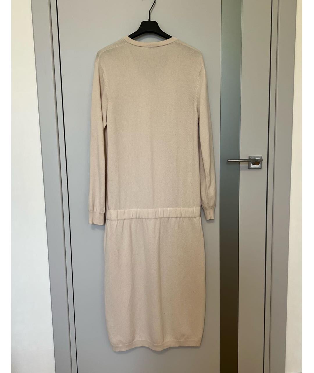 BRUNELLO CUCINELLI Бежевое кашемировое повседневное платье, фото 6