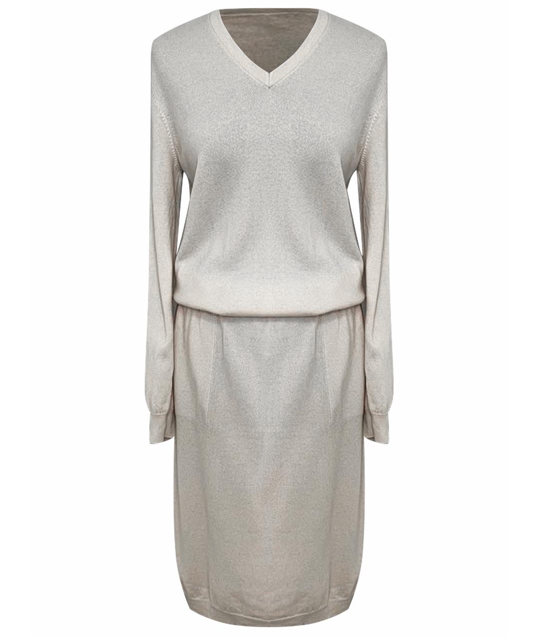 BRUNELLO CUCINELLI Бежевое кашемировое повседневное платье, фото 1