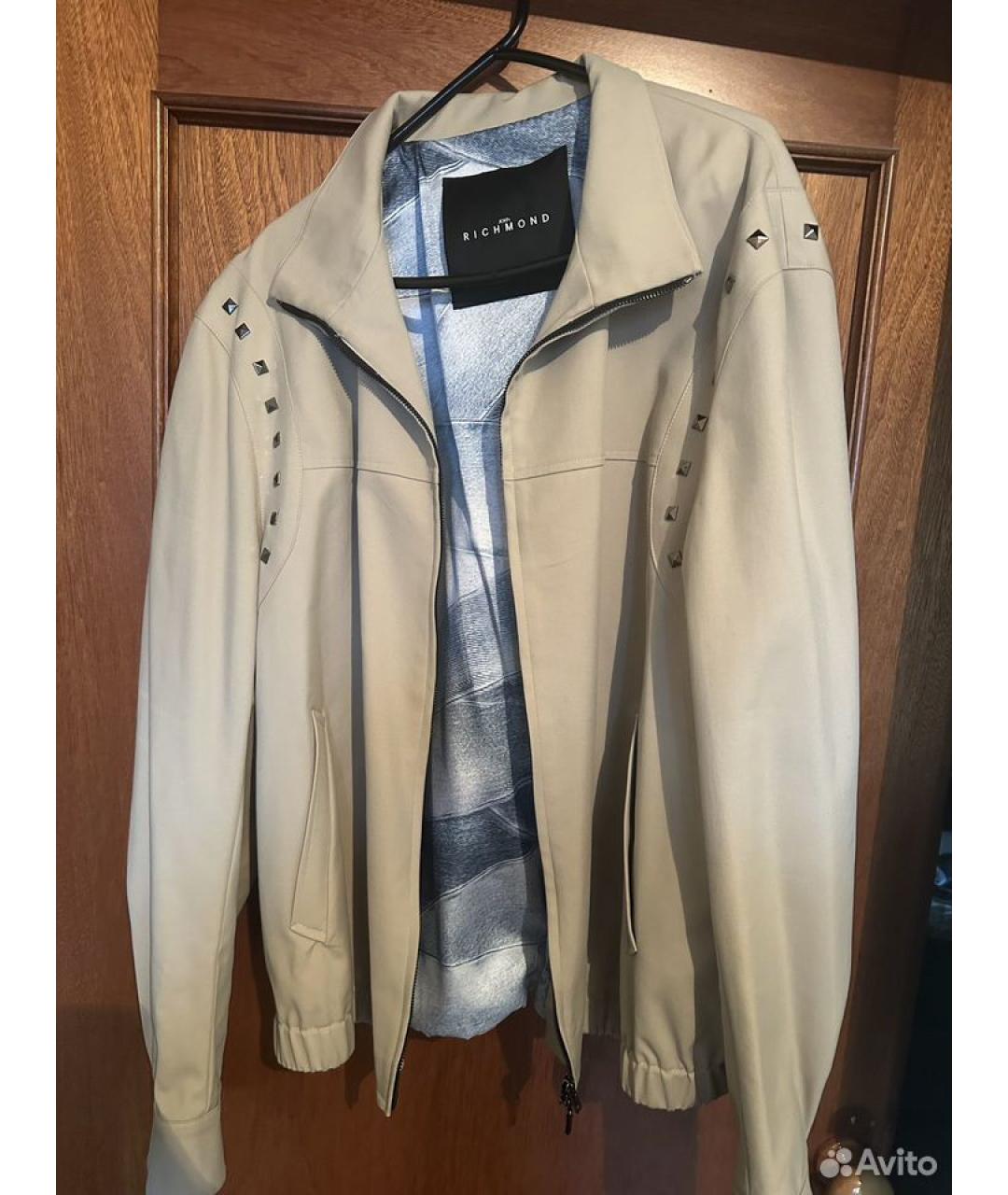 JOHN RICHMOND Бежевая хлопковая куртка, фото 5