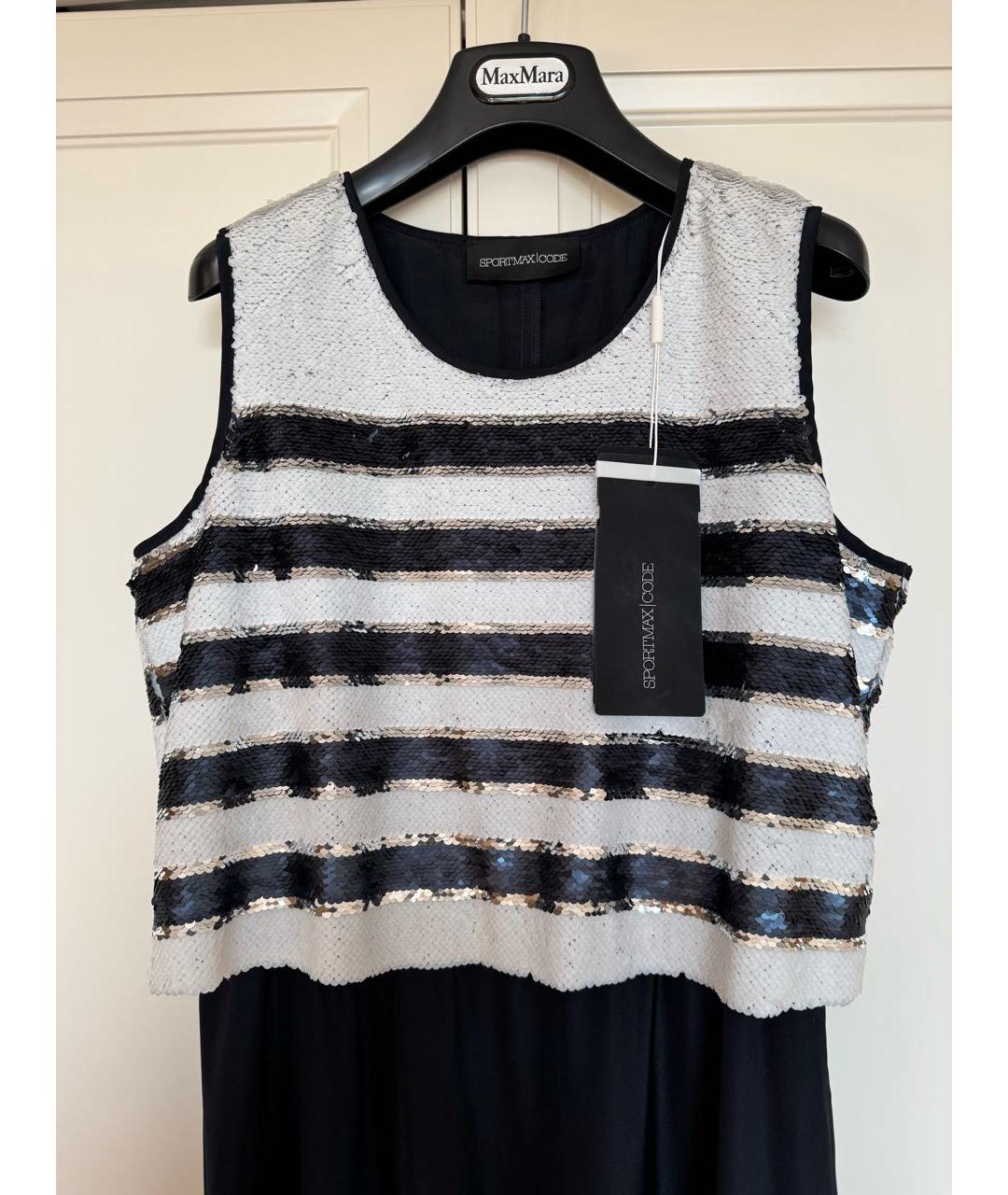 SPORT MAX CODE Темно-синее полиэстеровое вечернее платье, фото 3