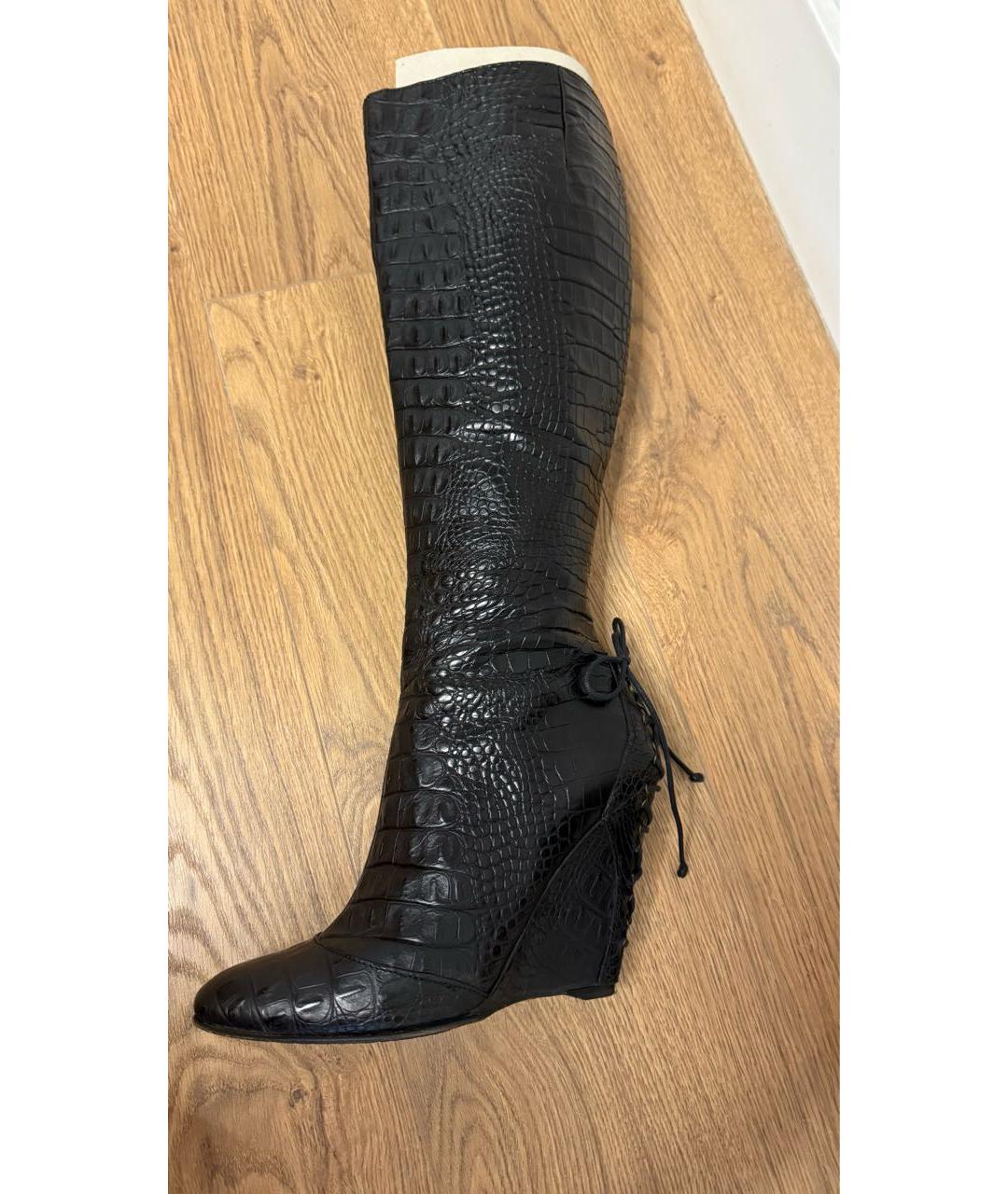 VICINI Черные кожаные сапоги, фото 2