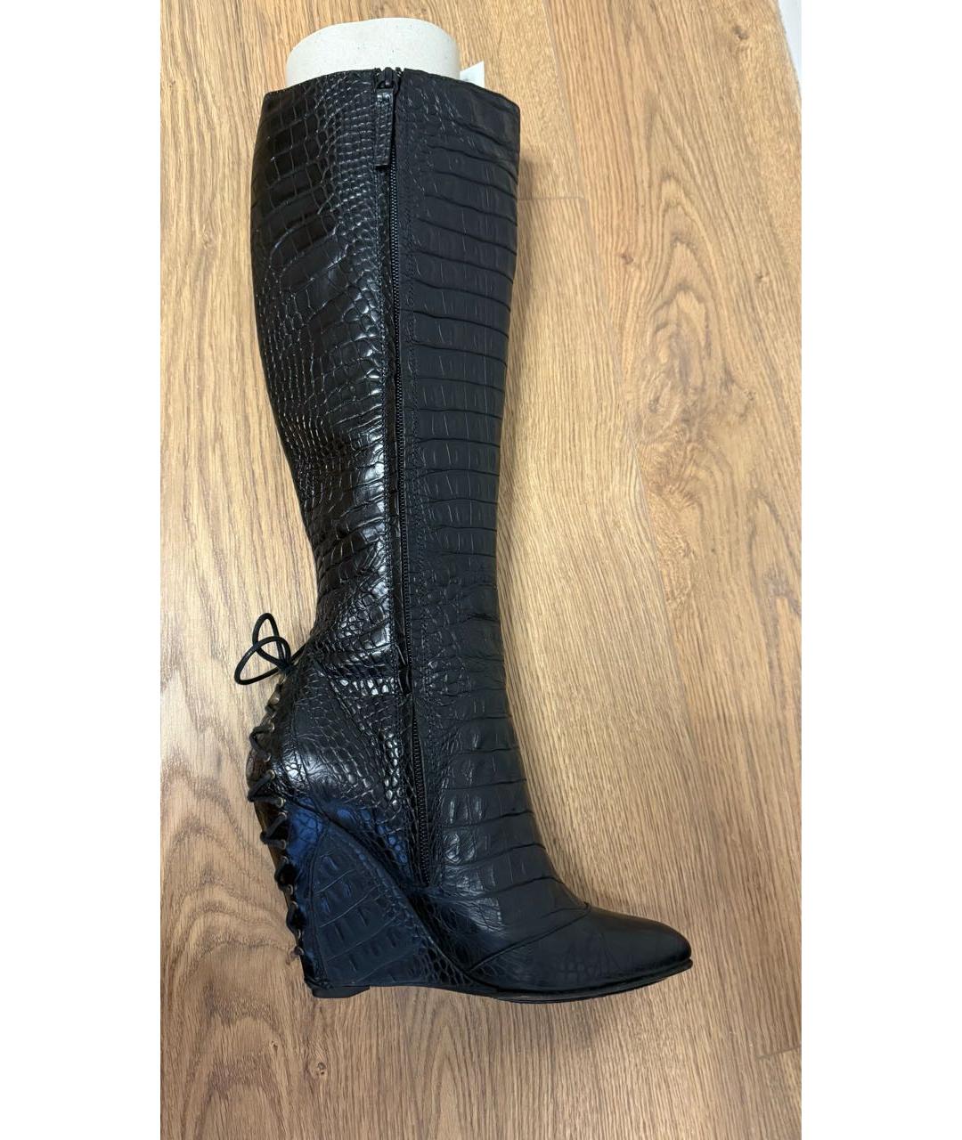VICINI Черные кожаные сапоги, фото 3