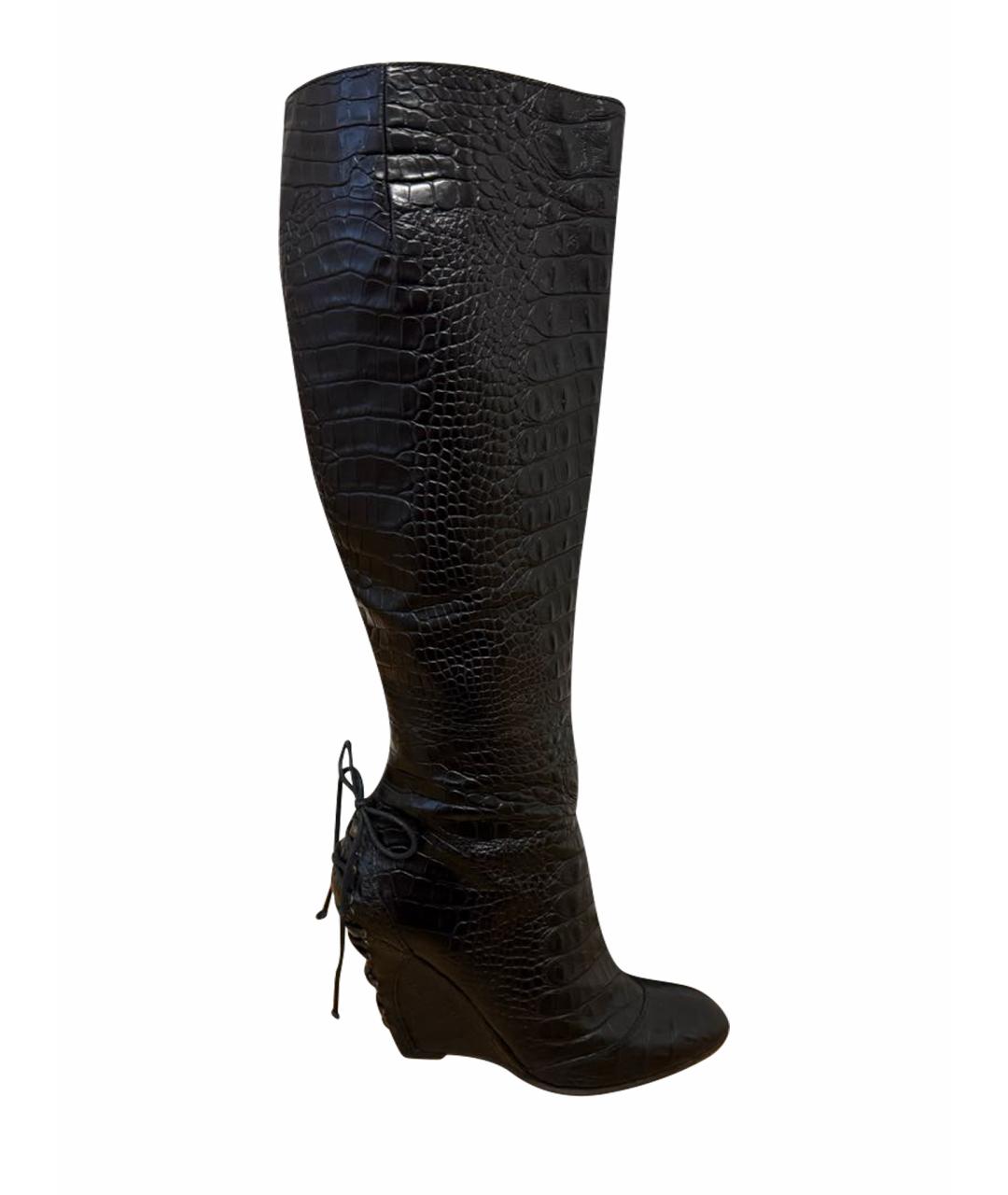 VICINI Черные кожаные сапоги, фото 1