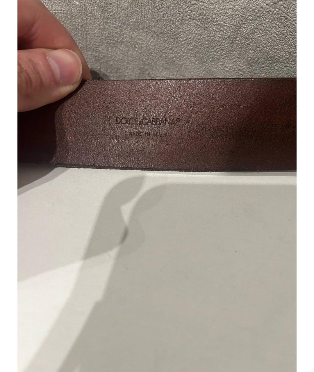 DOLCE&GABBANA Коричневый кожаный ремень, фото 3