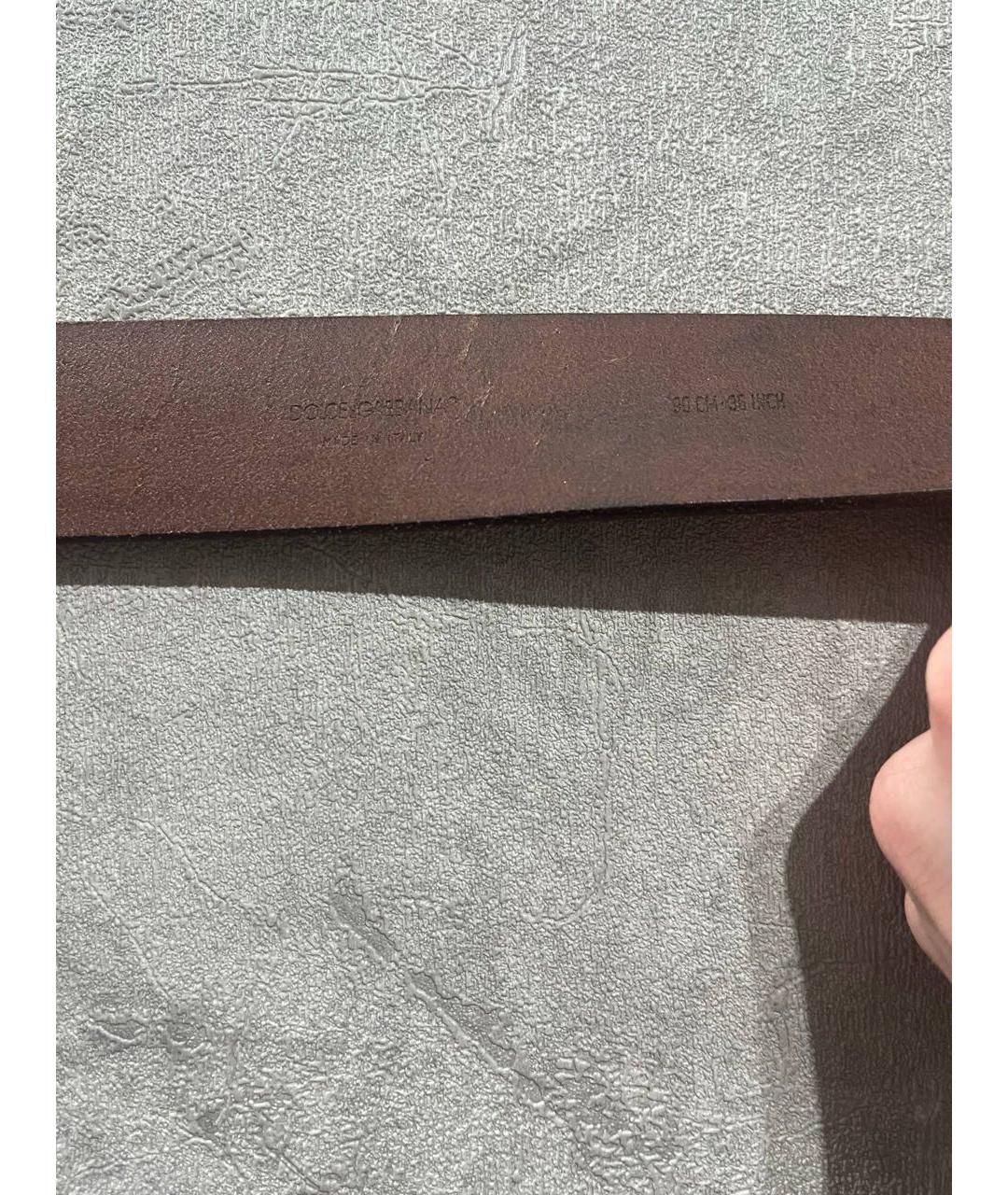 DOLCE&GABBANA Коричневый кожаный ремень, фото 4