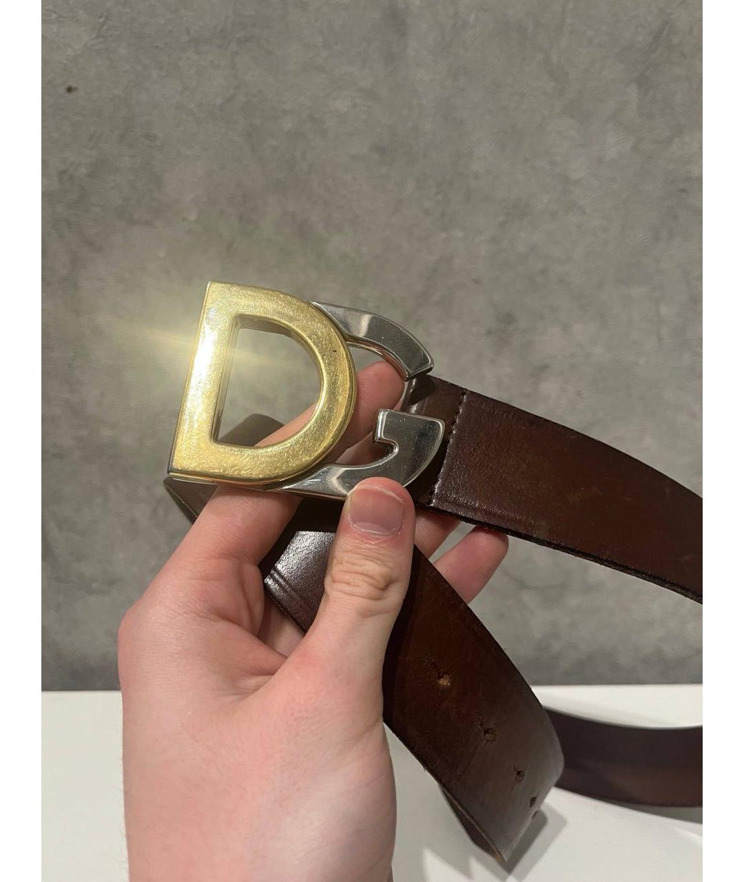 DOLCE&GABBANA Коричневый кожаный ремень, фото 2