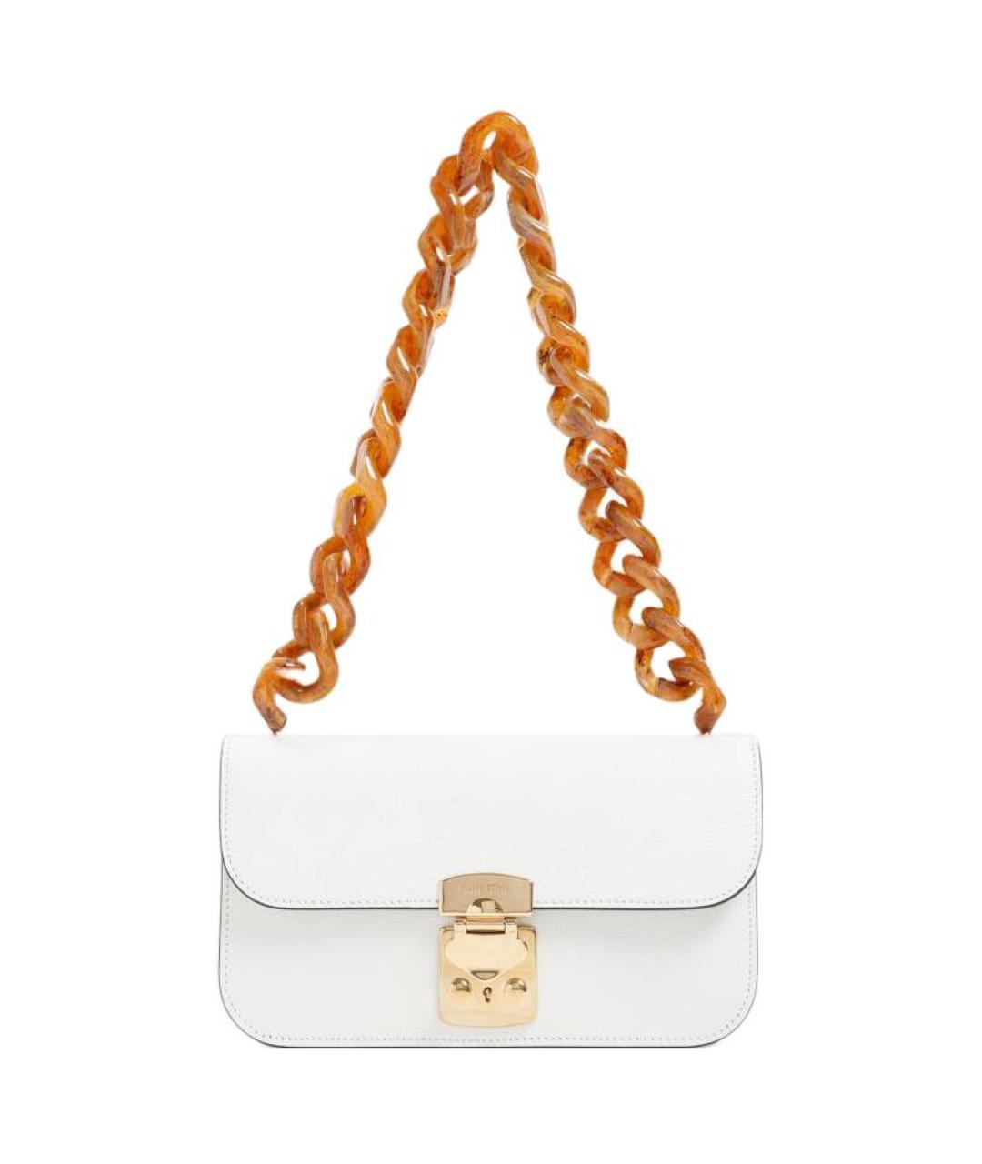 MIU MIU Белая кожаная сумка через плечо, фото 1