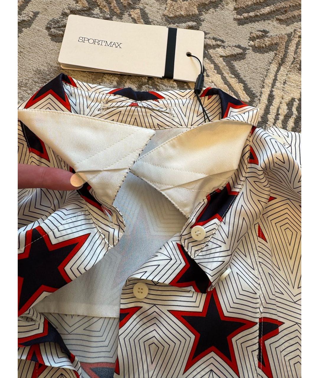 SPORTMAX Белое шелковое вечернее платье, фото 7