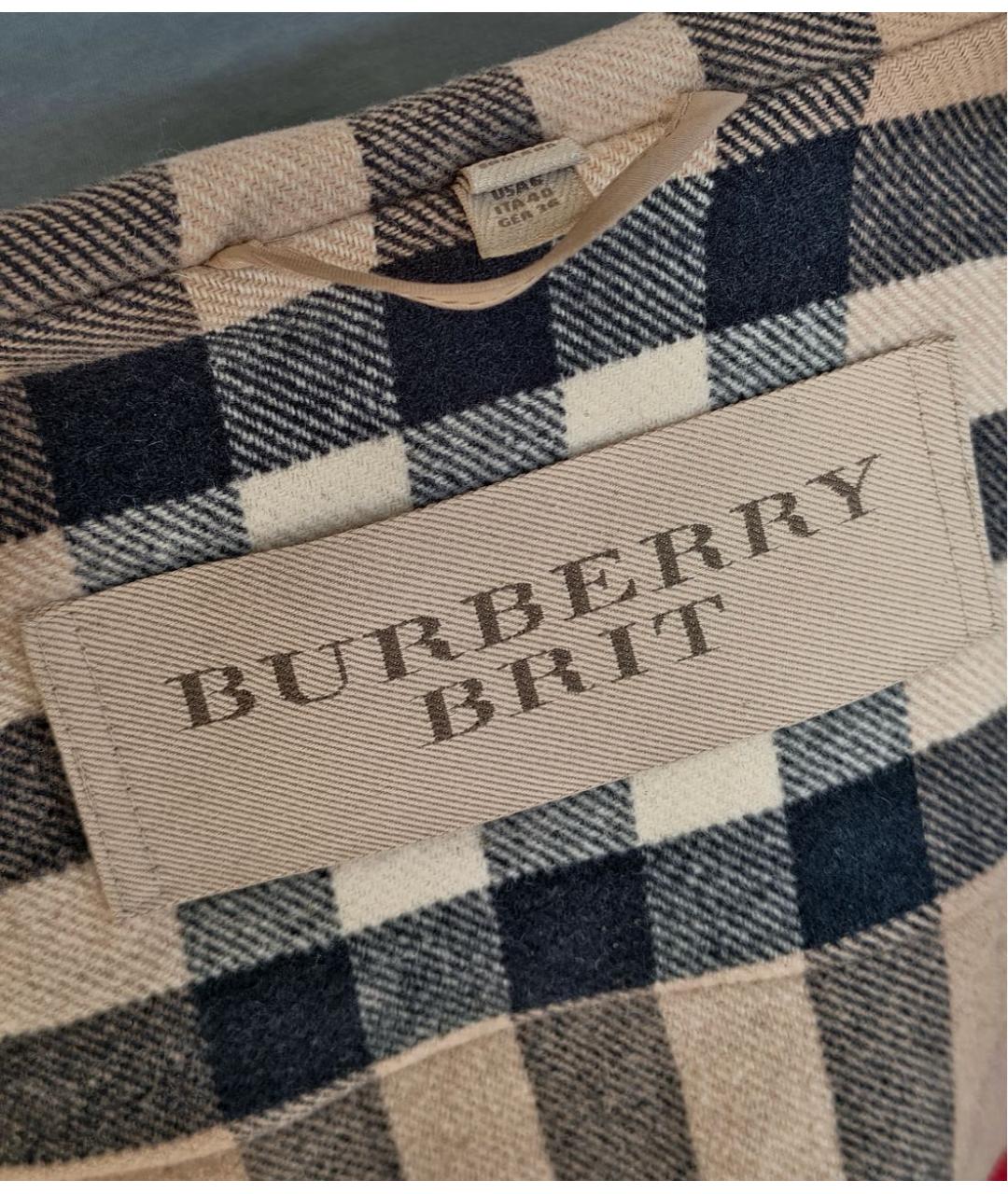 BURBERRY Бежевое шерстяное пальто, фото 5