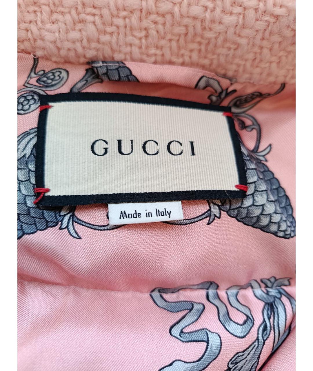 GUCCI Розовый шерстяной пуховик, фото 6