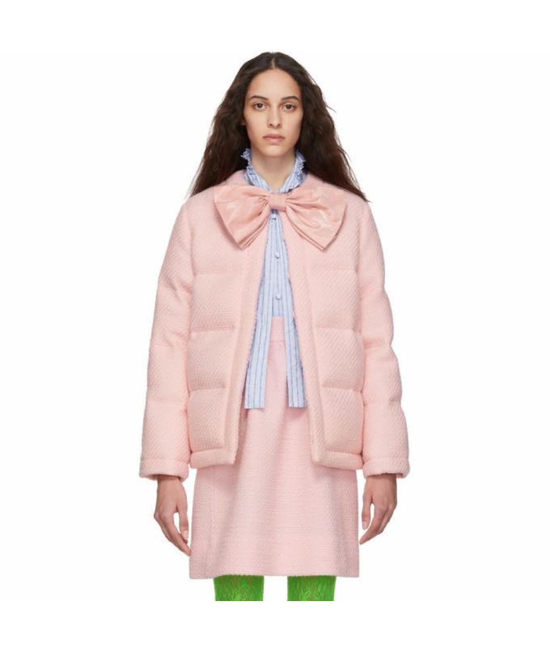 GUCCI Розовый шерстяной пуховик, фото 9