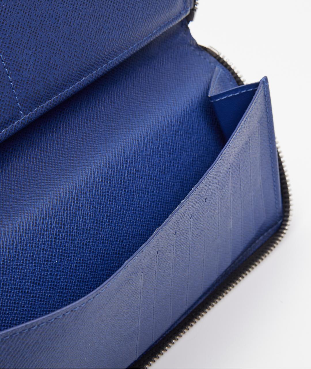 LOUIS VUITTON Синий кожаный кошелек, фото 4