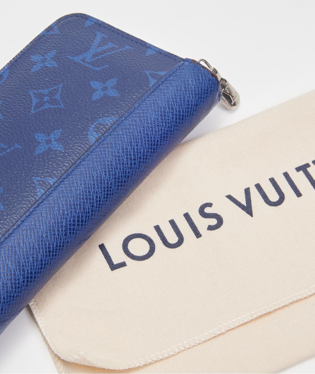 LOUIS VUITTON Синий кожаный кошелек, фото 6