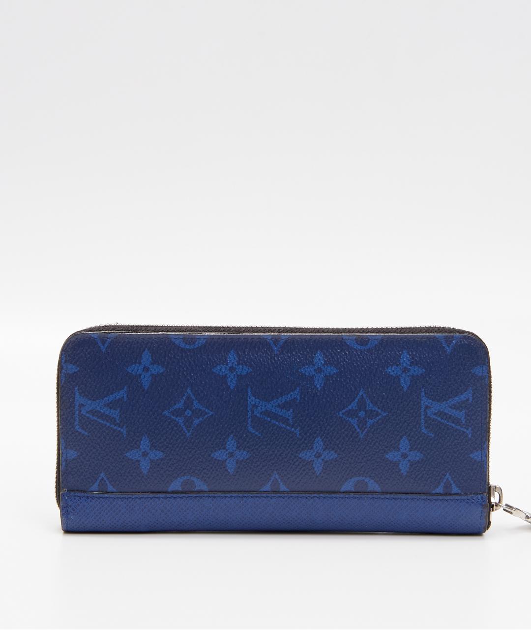 LOUIS VUITTON Синий кожаный кошелек, фото 2