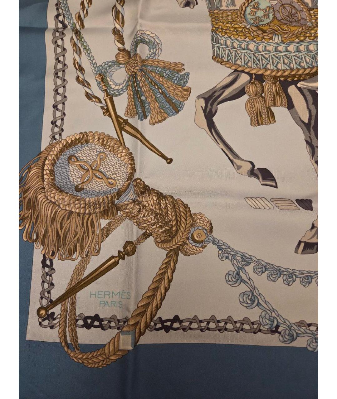 HERMES Мульти шелковый платок, фото 4