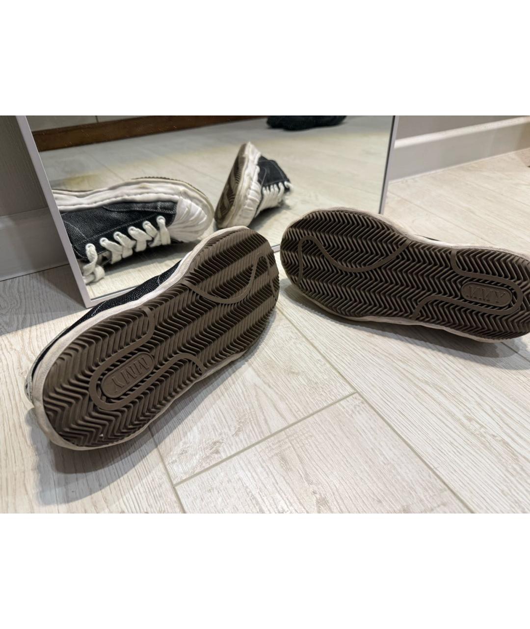 MAISON MIHARA YASUHIRO Черные кожаные низкие кроссовки / кеды, фото 5