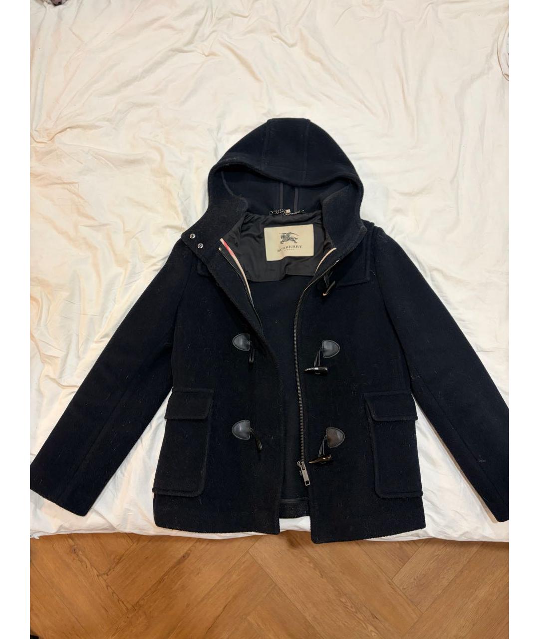 BURBERRY Черное шерстяное пальто, фото 8
