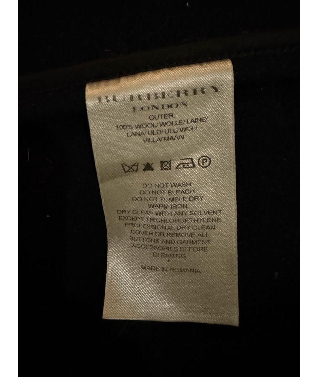 BURBERRY Черное шерстяное пальто, фото 4