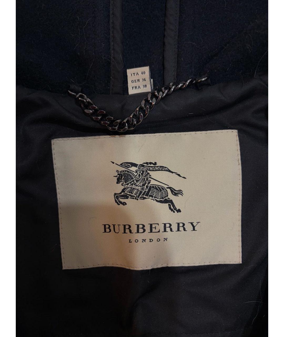 BURBERRY Черное шерстяное пальто, фото 3