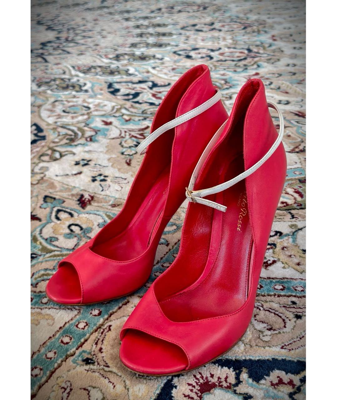 GIANVITO ROSSI Красные кожаные туфли, фото 5