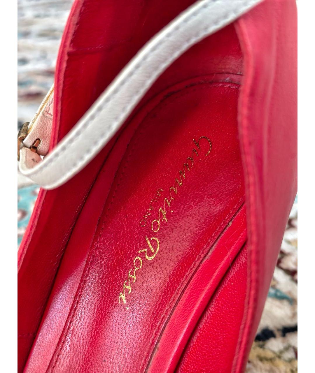 GIANVITO ROSSI Красные кожаные туфли, фото 4