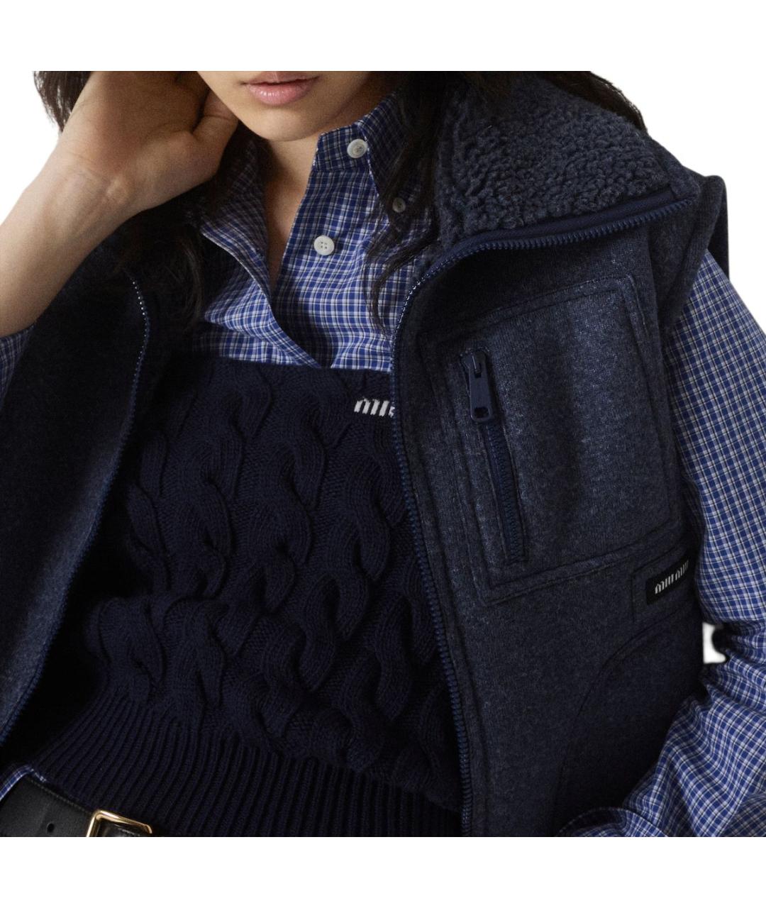 MIU MIU Синий жилет, фото 5