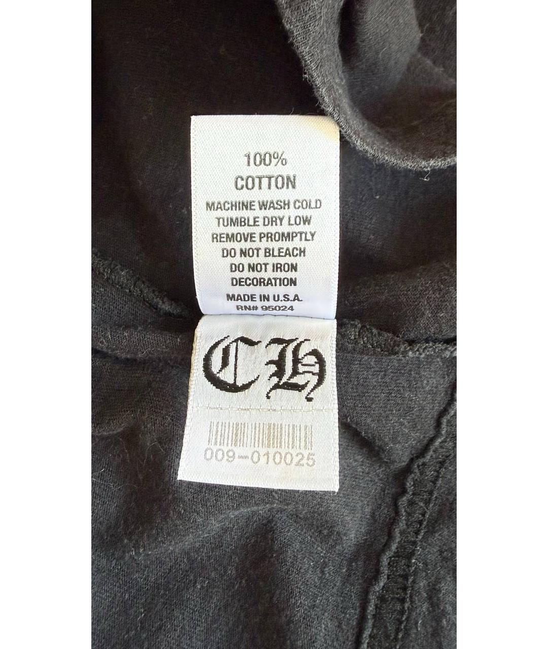 CHROME HEARTS Черная хлопковая футболка, фото 5