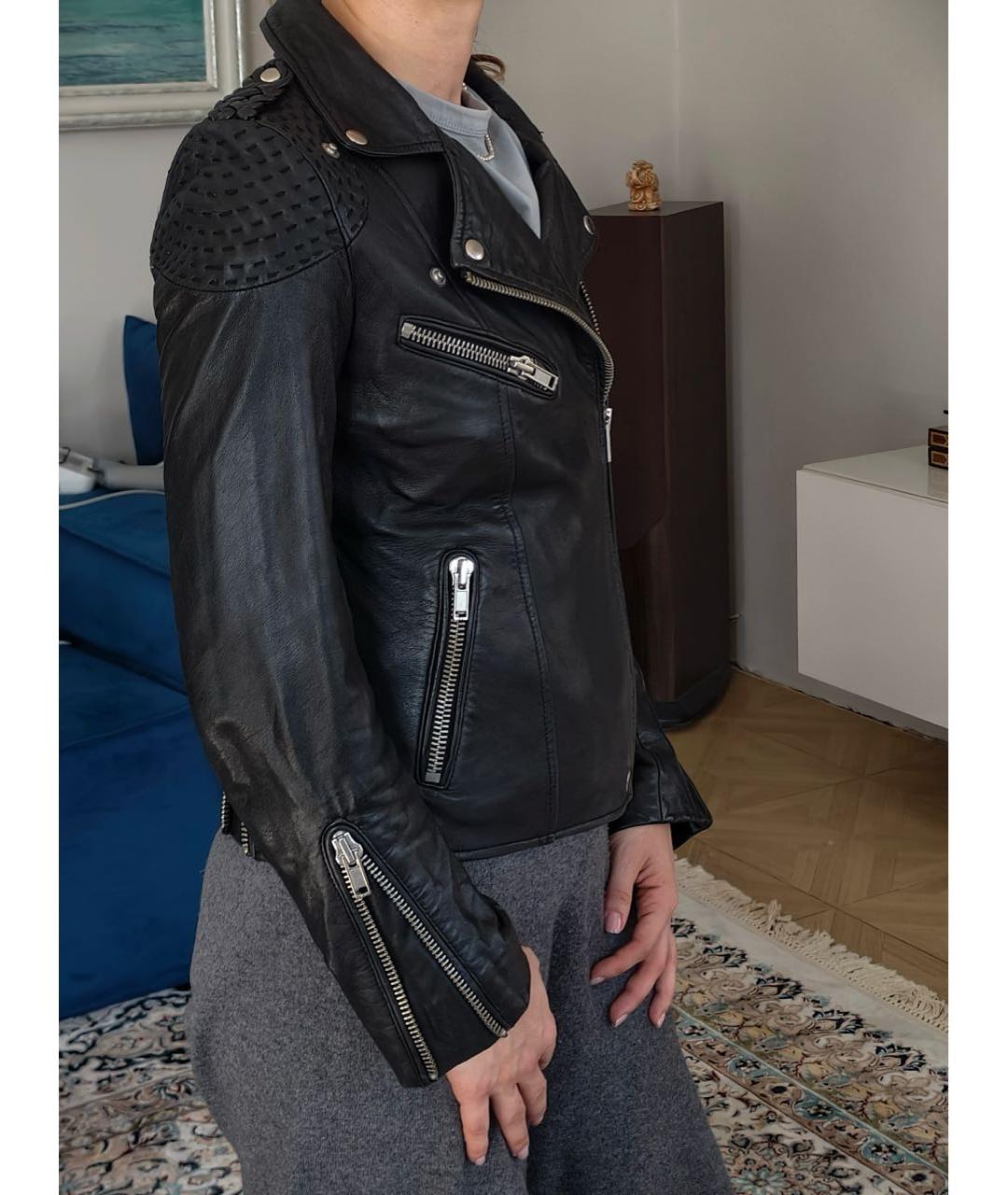 MAJE Черная кожаная куртка, фото 3