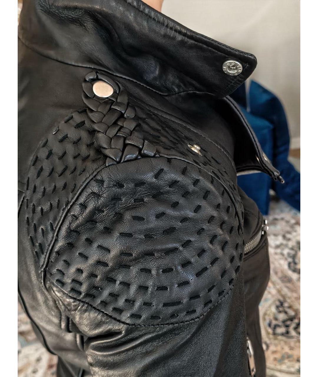 MAJE Черная кожаная куртка, фото 4