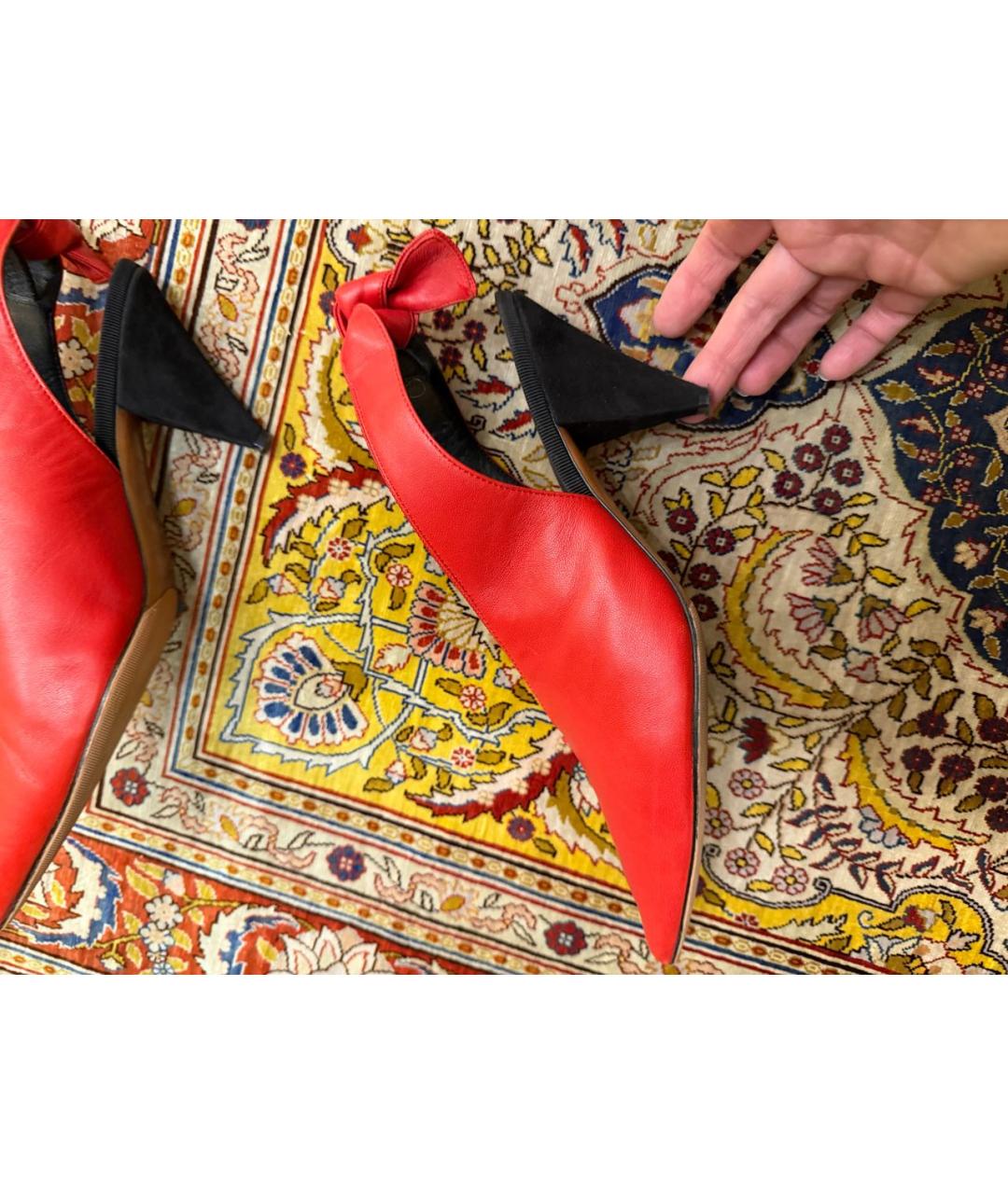 CELINE Красные кожаные туфли, фото 3