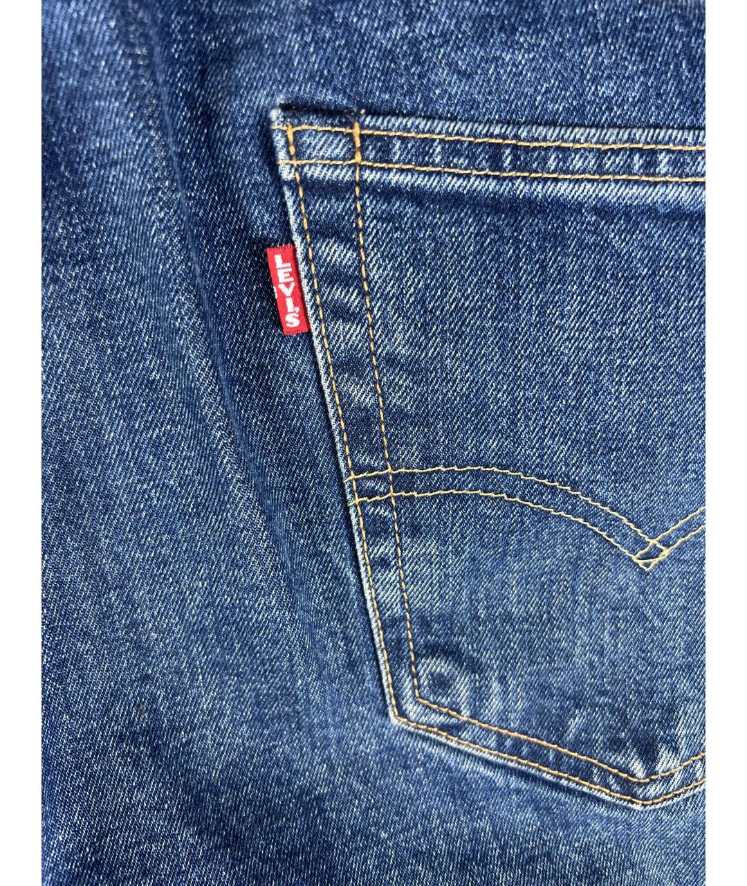 LEVI'S Синие хлопковые прямые джинсы, фото 3