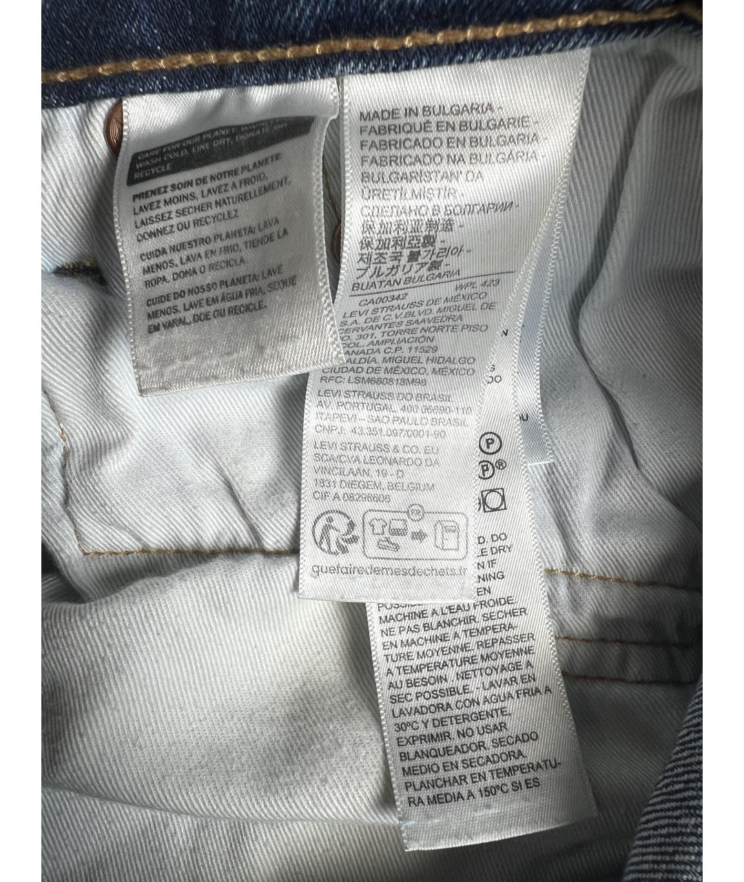 LEVI'S Синие хлопковые прямые джинсы, фото 5