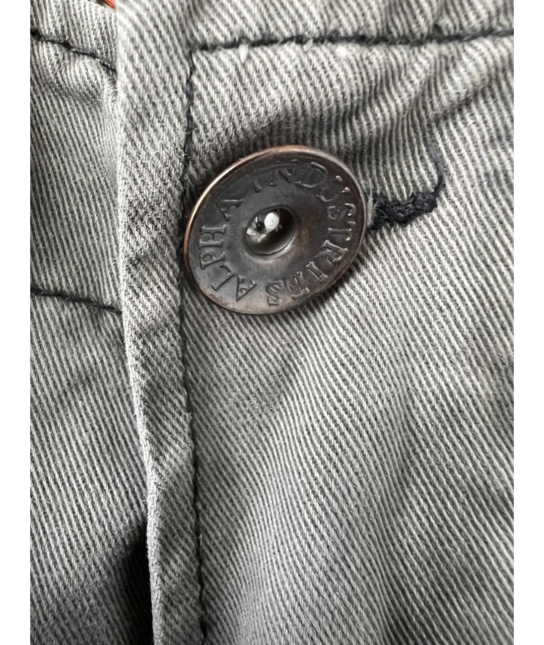 ALPHA INDUSTRIES Серые хлопковые повседневные брюки, фото 4