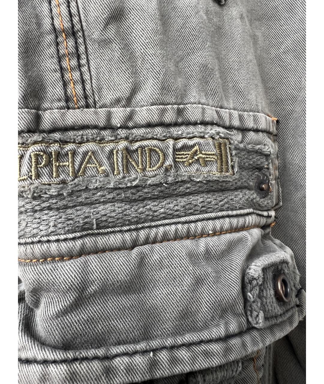 ALPHA INDUSTRIES Серые хлопковые повседневные брюки, фото 2