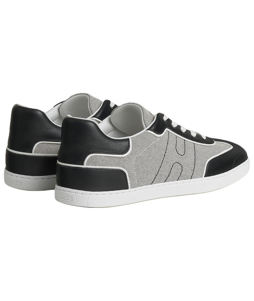 HERMES Черные кожаные кроссовки, фото 5