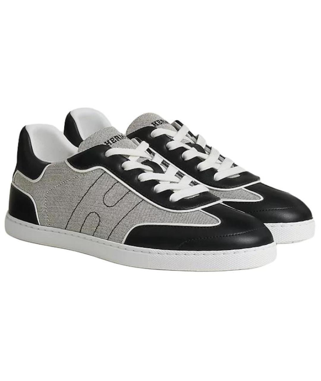 HERMES Черные кожаные кроссовки, фото 3