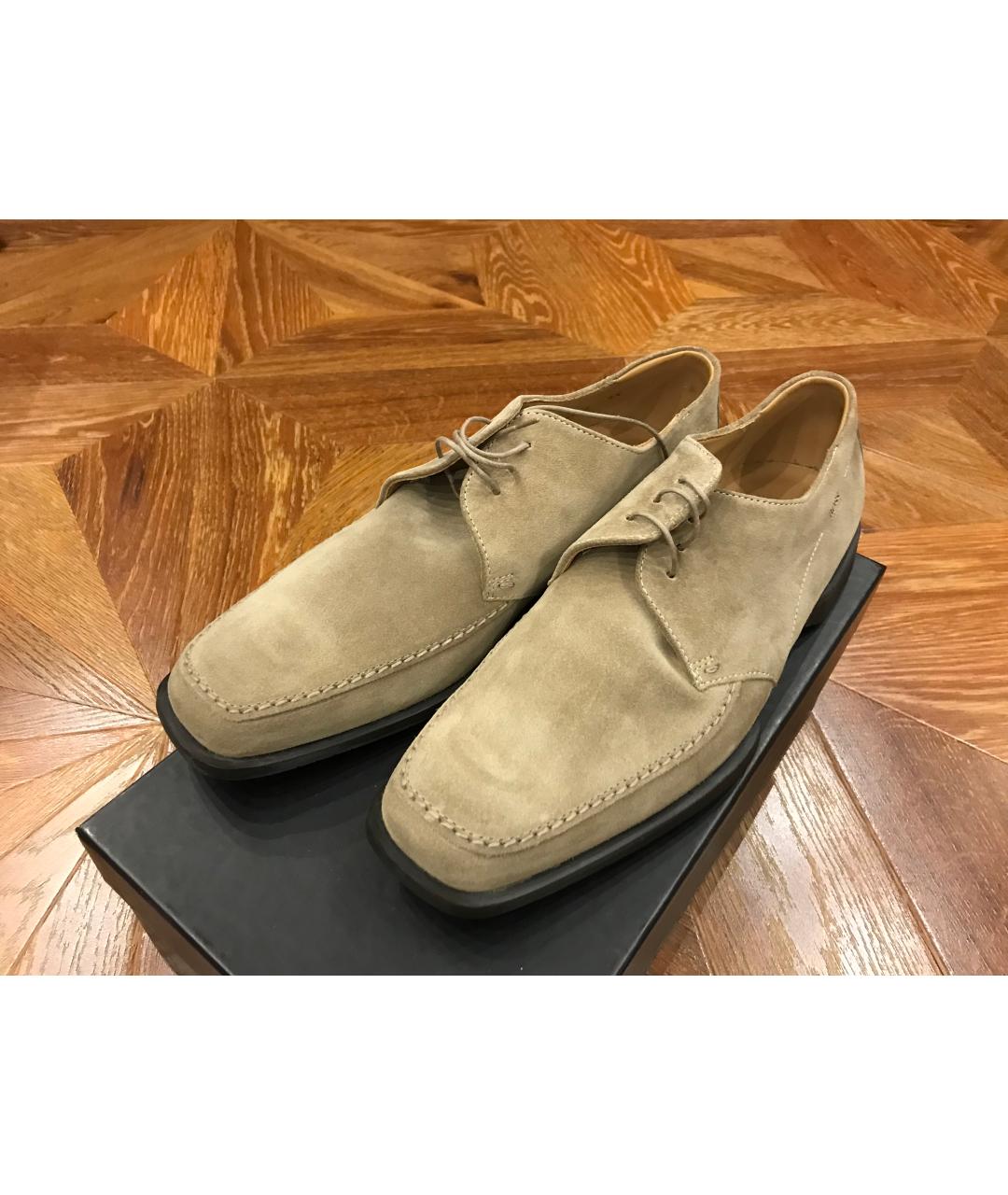 HUGO BOSS Бежевые замшевые низкие ботинки, фото 2