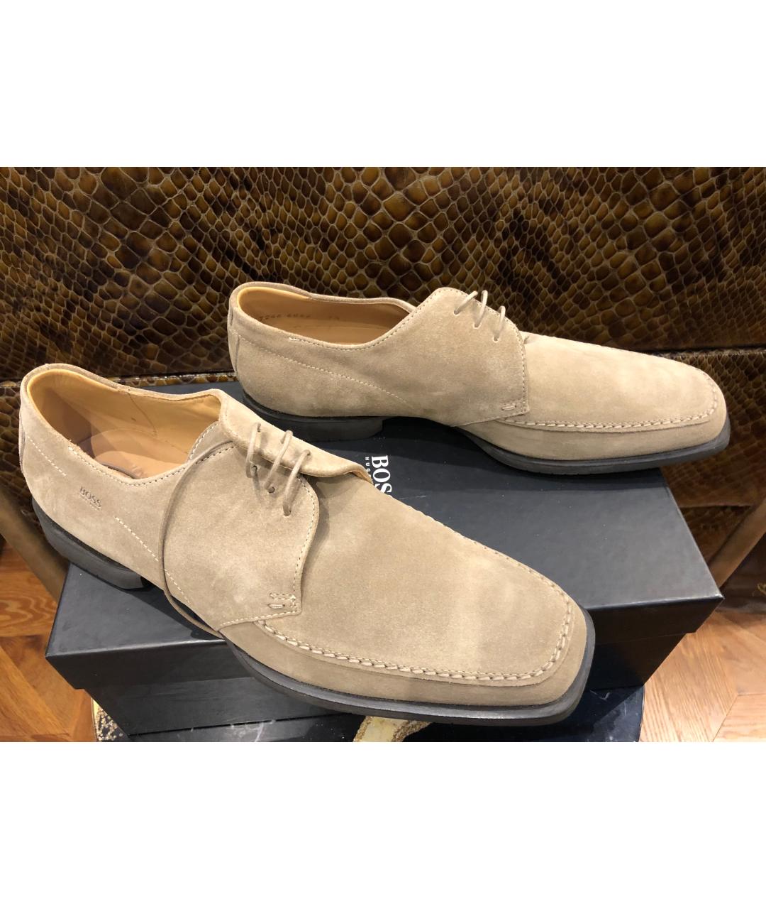 HUGO BOSS Бежевые замшевые низкие ботинки, фото 5