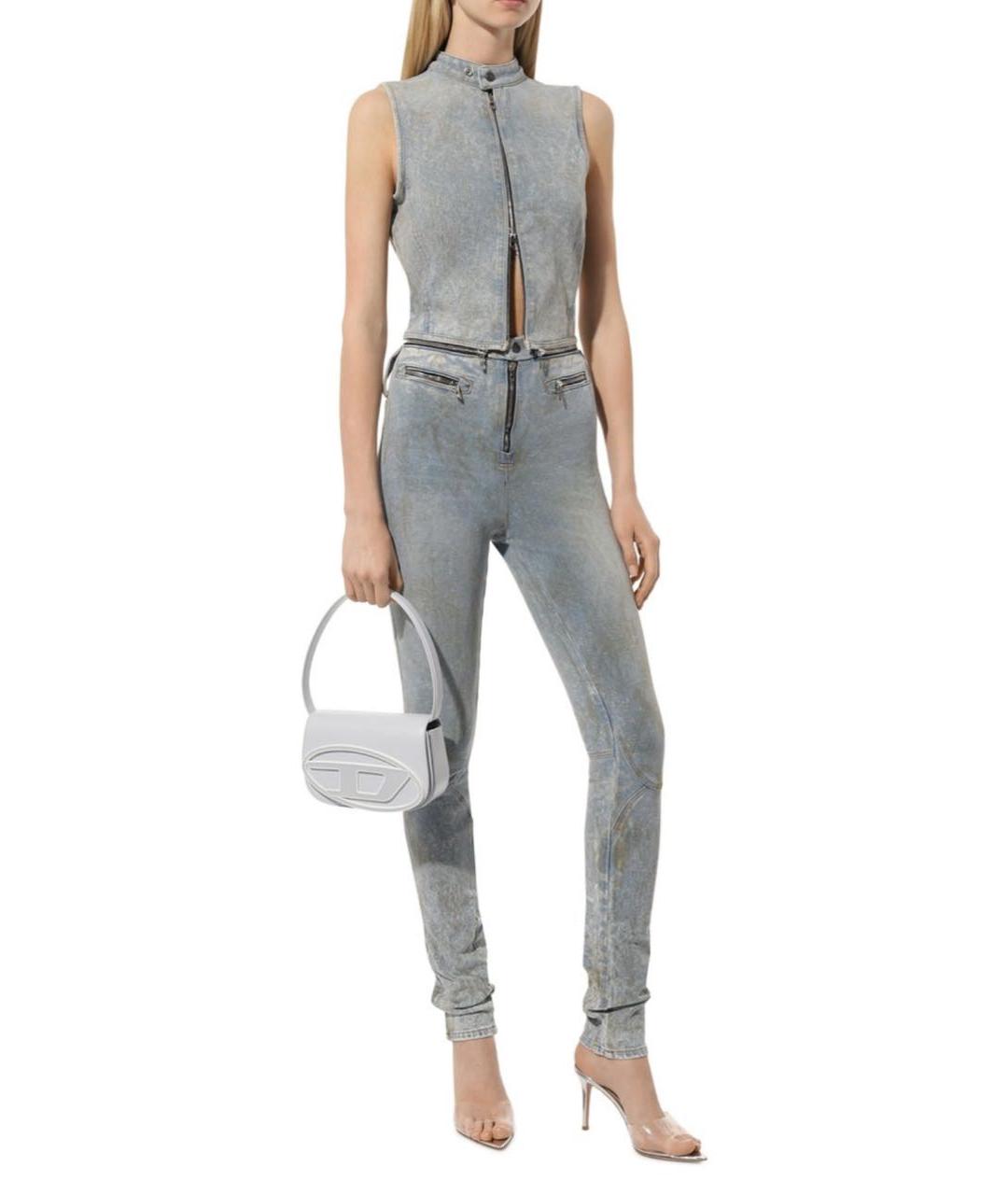 DIESEL Голубой хлопко-эластановый комбинезон, фото 3