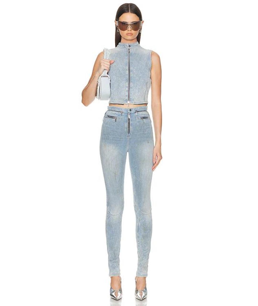 DIESEL Голубой хлопко-эластановый комбинезон, фото 2