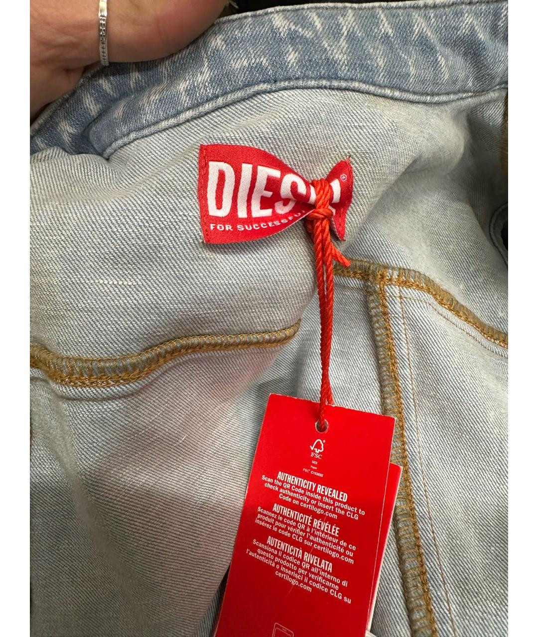 DIESEL Голубой хлопко-эластановый комбинезон, фото 8