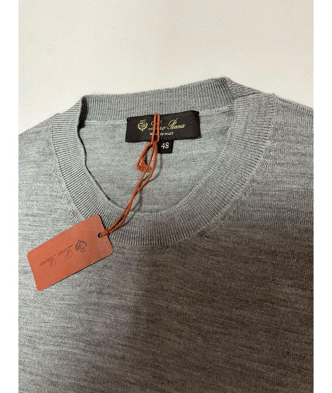 LORO PIANA Серый шерстяной джемпер / свитер, фото 2